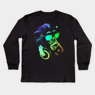 Monkey DJ Kids Long Sleeve T-Shirt